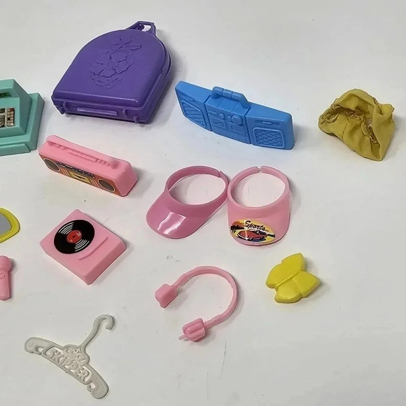 Vintage Barbie Mattel Accessories 14 Piece Lot Boombox Cash Register Microphone - Picture 6 of 6